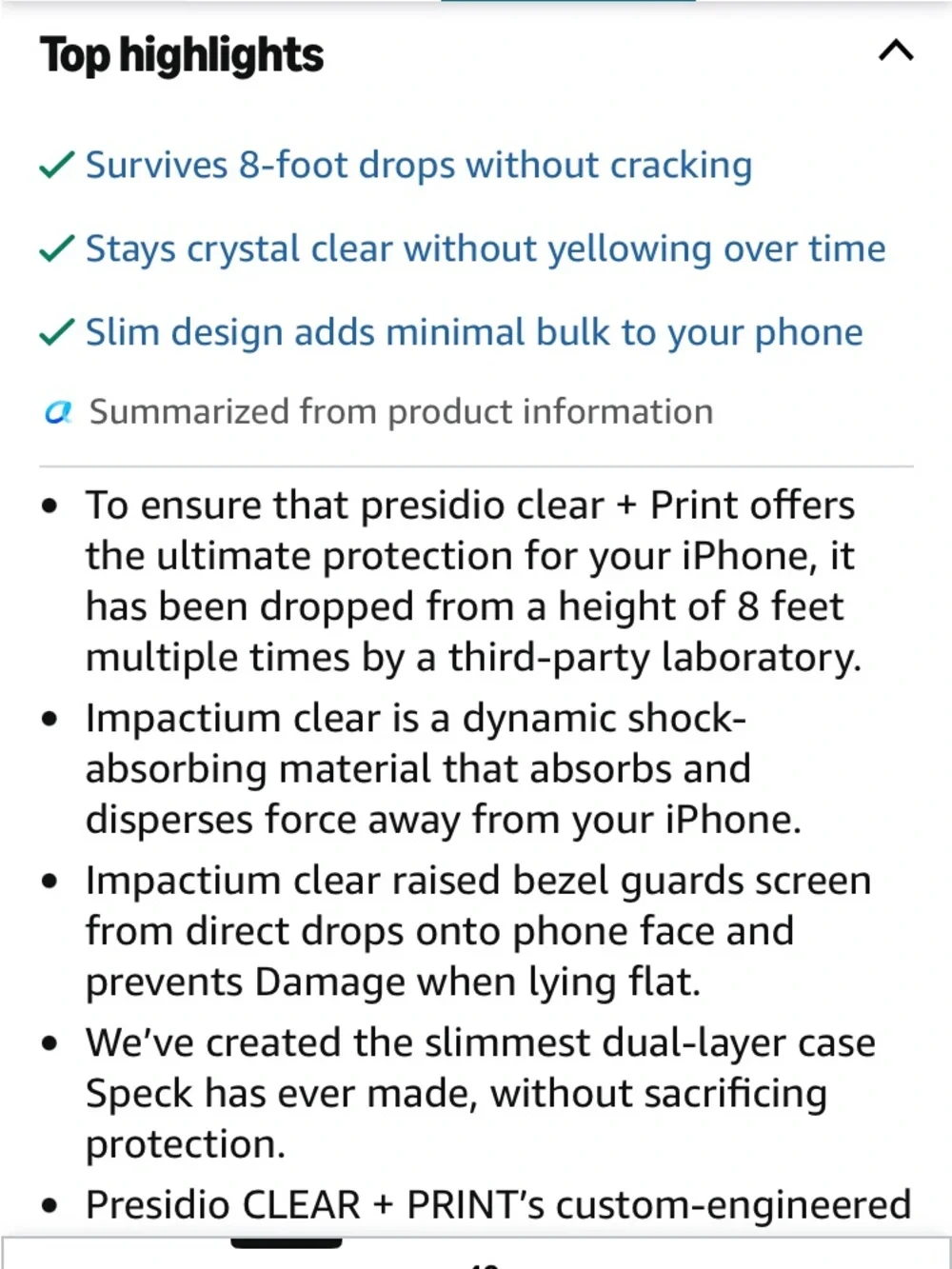 NIB Speck Presidio clear floral iPhone case